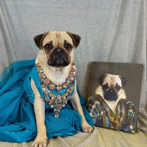 Crown and Paw - Canvas The Sapphire Queen - Custom Pet Canvas
