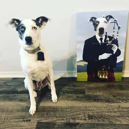 Crown and Paw - Canvas The Bagpiper - Custom Pet Canvas