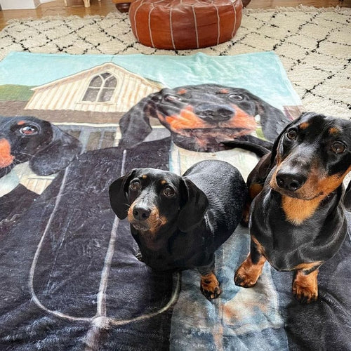 Crown and Paw - Blanket The American Gothic - Custom Pet Blanket
