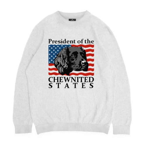 Crown and Paw - Knitwear Limited Edition! 4th of July Flag Knitted Sweater 2XS / White