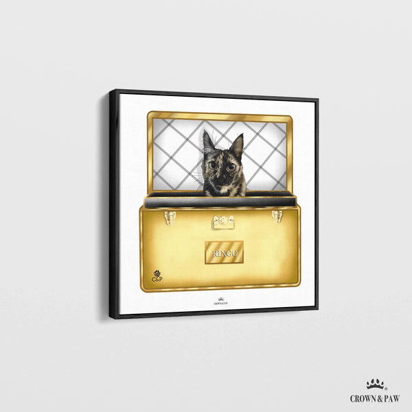 Gold Luxury Trunk Pet Portrait