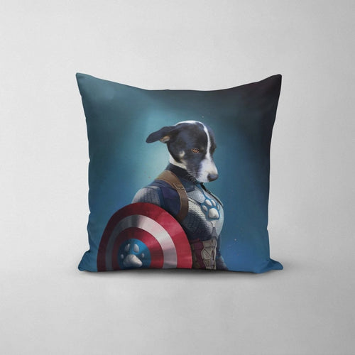 Crown and Paw - Throw Pillow Captain Pawmerica - Custom Throw Pillow