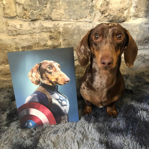 Crown and Paw - Canvas Captain Pawmerica - Custom Pet Canvas