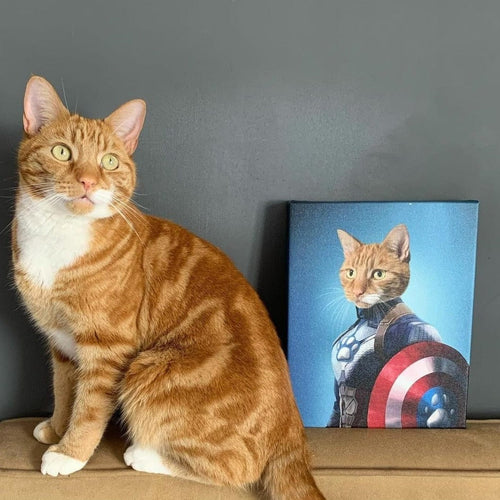 Crown and Paw - Canvas Captain Pawmerica - Custom Pet Canvas