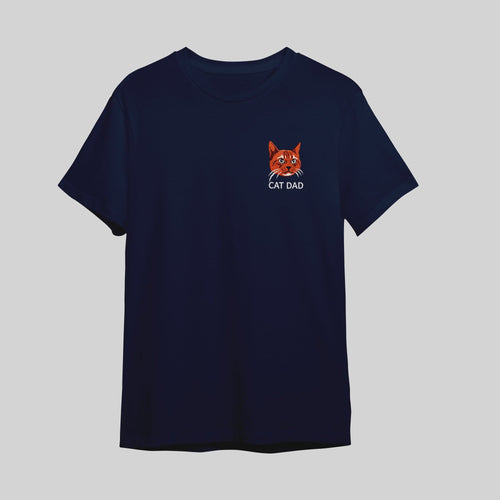 Crown and Paw - T-Shirt Custom Embroidered Pet Face T-Shirt S / Navy / Full Color