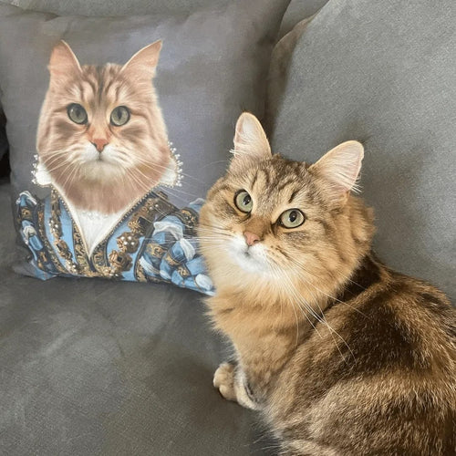 Crown and Paw - Throw Pillow The Sapphire Queen - Custom Throw Pillow