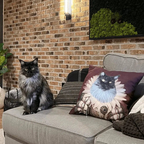 Crown and Paw - Throw Pillow The Queen - Custom Throw Pillow