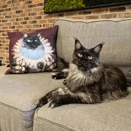 Crown and Paw - Throw Pillow The Queen - Custom Throw Pillow