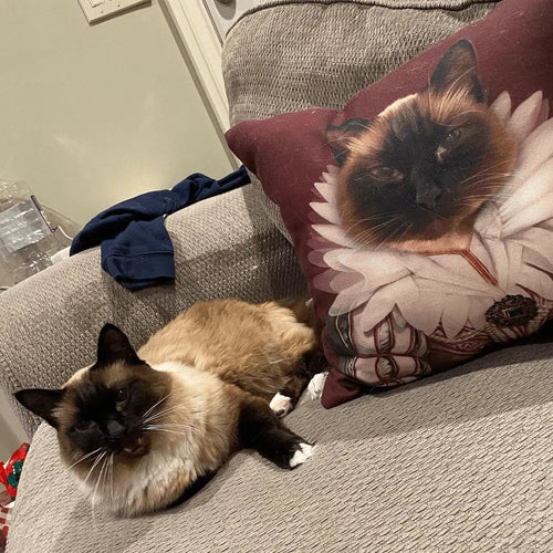 Crown and Paw - Throw Pillow The Queen - Custom Throw Pillow