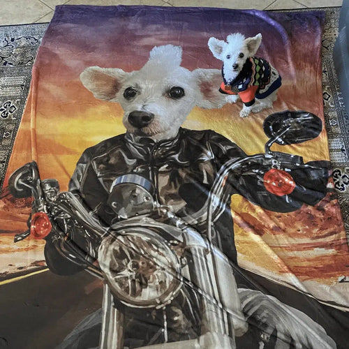Crown and Paw - Blanket The Biker - Custom Pet Blanket