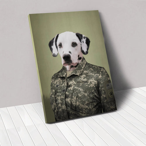 Crown and Paw - Canvas The Army Woman - Custom Pet Canvas