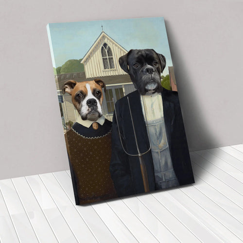 Crown and Paw - Canvas The American Gothic - Custom Pet Canvas