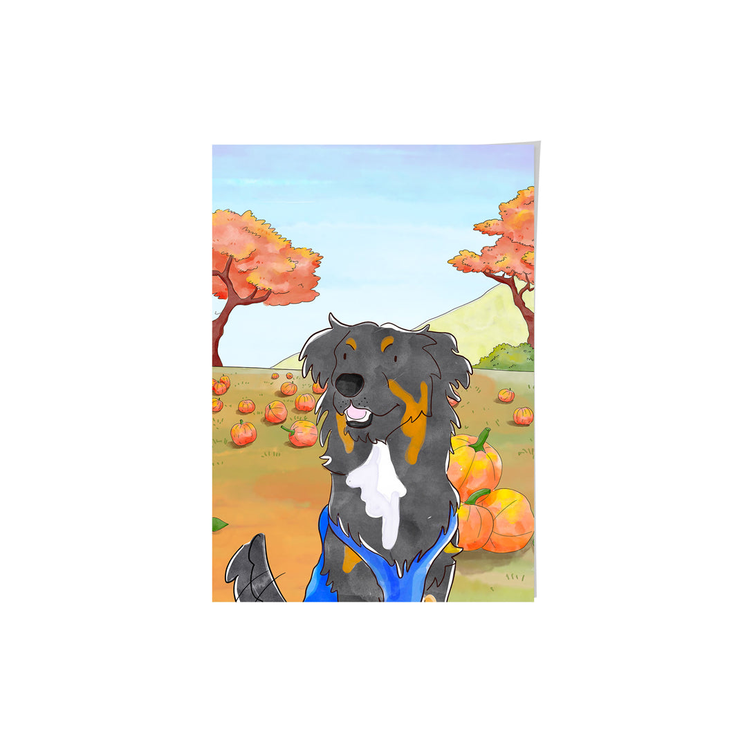Watercolor Pet Portrait - One Pet, Framed Poster