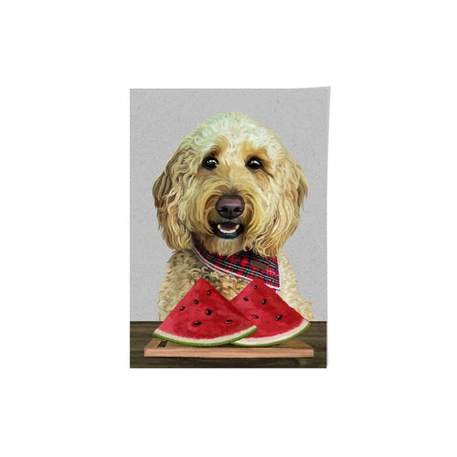 Crown and Paw - Framed Poster Custom Pet with Watermelon Portrait - Framed Poster