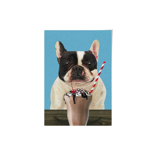 Crown and Paw - Framed Poster Custom Pet with Chocolate Shake Portrait - Framed Poster