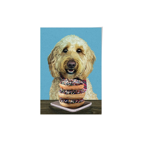Crown and Paw - Framed Poster Custom Pet with Donuts Portrait - Framed Poster