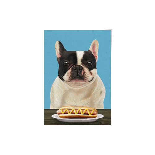 Crown and Paw - Framed Poster Custom Pet with Hot Dog Portrait - Framed Poster