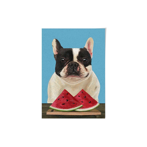Crown and Paw - Framed Poster Custom Pet with Watermelon Portrait - Framed Poster
