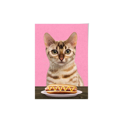 Crown and Paw - Framed Poster Custom Pet with Hot Dog Portrait - Framed Poster
