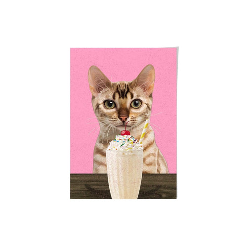 Crown and Paw - Framed Poster Custom Pet with Vanilla Shake Portrait - Framed Poster