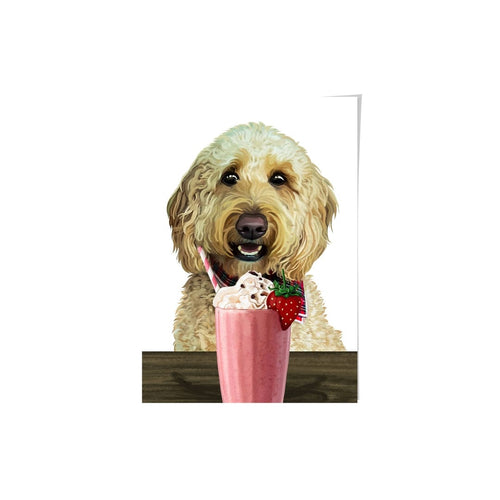 Crown and Paw - Framed Poster Custom Pet with Strawberry Shake Portrait - Framed Poster