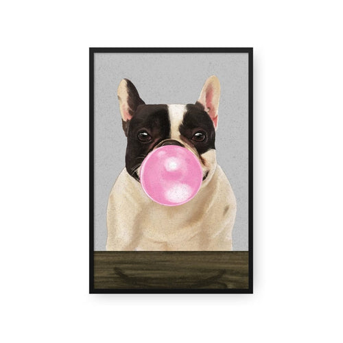 Crown and Paw - Framed Poster Custom Pet with Bubblegum Portrait - Framed Poster