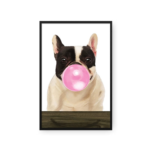 Crown and Paw - Framed Poster Custom Pet with Bubblegum Portrait - Framed Poster