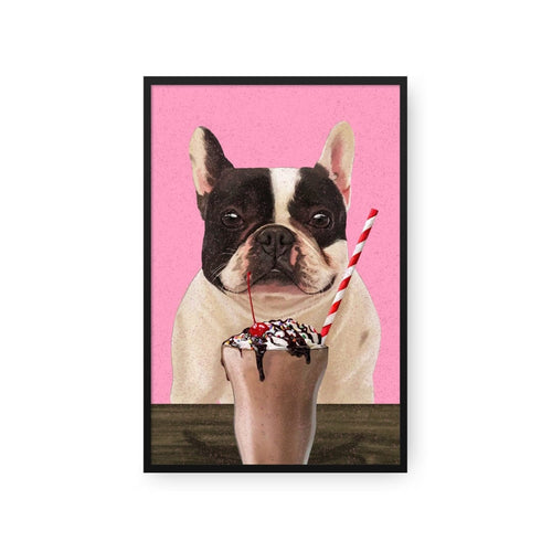 Crown and Paw - Framed Poster Custom Pet with Chocolate Shake Portrait - Framed Poster
