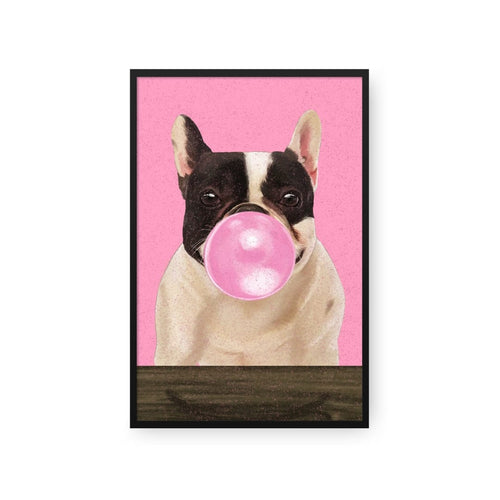 Crown and Paw - Framed Poster Custom Pet with Bubblegum Portrait - Framed Poster