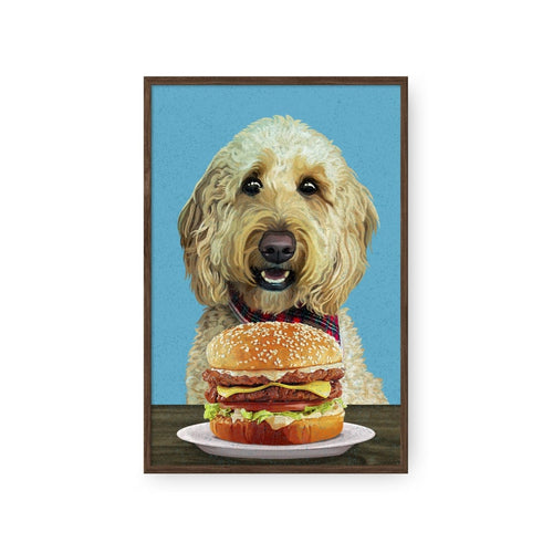 Crown and Paw - Framed Poster Custom Pet with Burger Portrait - Framed Poster