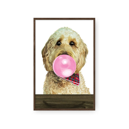 Crown and Paw - Framed Poster Custom Pet with Bubblegum Portrait - Framed Poster