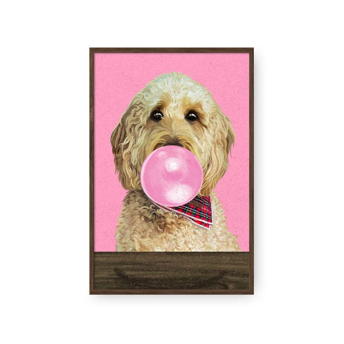 Crown and Paw - Framed Poster Custom Pet with Bubblegum Portrait - Framed Poster