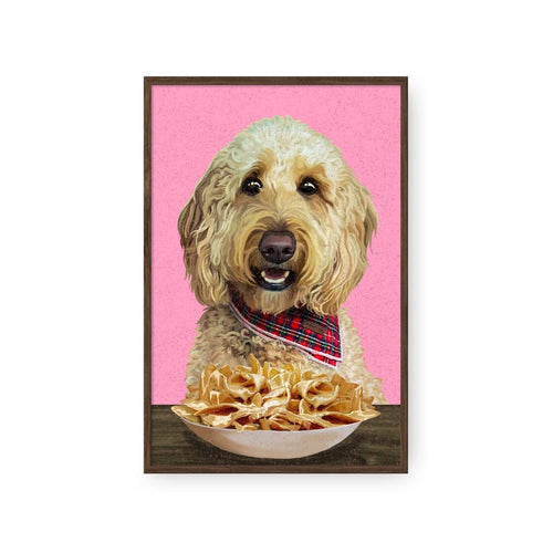 Crown and Paw - Framed Poster Custom Pet with Nachos Portrait - Framed Poster