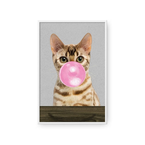 Crown and Paw - Framed Poster Custom Pet with Bubblegum Portrait - Framed Poster