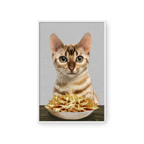 Crown and Paw - Framed Poster Custom Pet with Nachos Portrait - Framed Poster