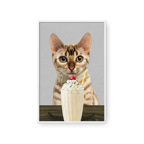 Crown and Paw - Framed Poster Custom Pet with Vanilla Shake Portrait - Framed Poster