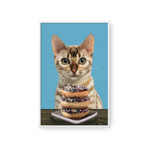 Crown and Paw - Framed Poster Custom Pet with Donuts Portrait - Framed Poster