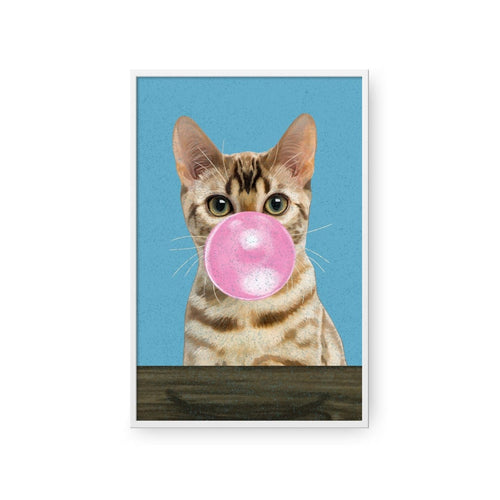 Crown and Paw - Framed Poster Custom Pet with Bubblegum Portrait - Framed Poster