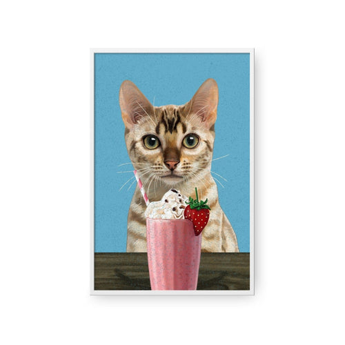 Crown and Paw - Framed Poster Custom Pet with Strawberry Shake Portrait - Framed Poster