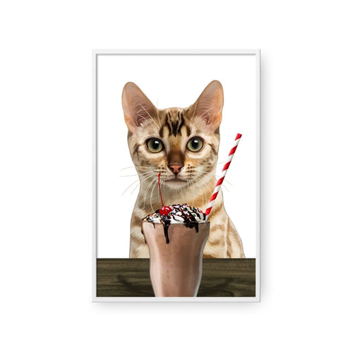 Crown and Paw - Framed Poster Custom Pet with Chocolate Shake Portrait - Framed Poster