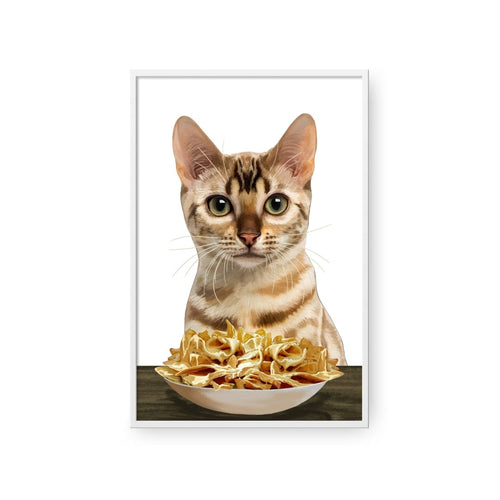 Crown and Paw - Framed Poster Custom Pet with Nachos Portrait - Framed Poster