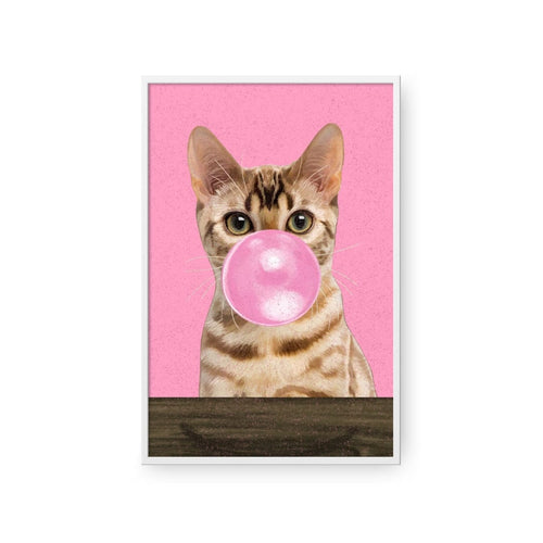 Crown and Paw - Framed Poster Custom Pet with Bubblegum Portrait - Framed Poster