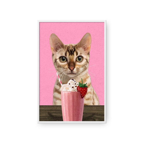 Crown and Paw - Framed Poster Custom Pet with Strawberry Shake Portrait - Framed Poster