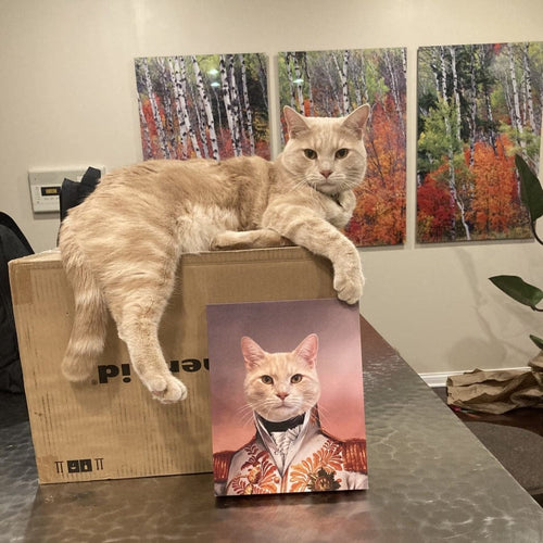 Crown and Paw - Canvas The White General - Custom Pet Canvas