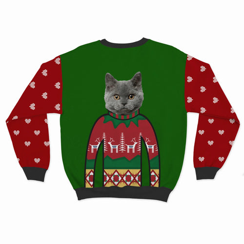 Crown and Paw - Custom Clothing Premium Christmas Sweatshirt Festive Green / Hearts / S