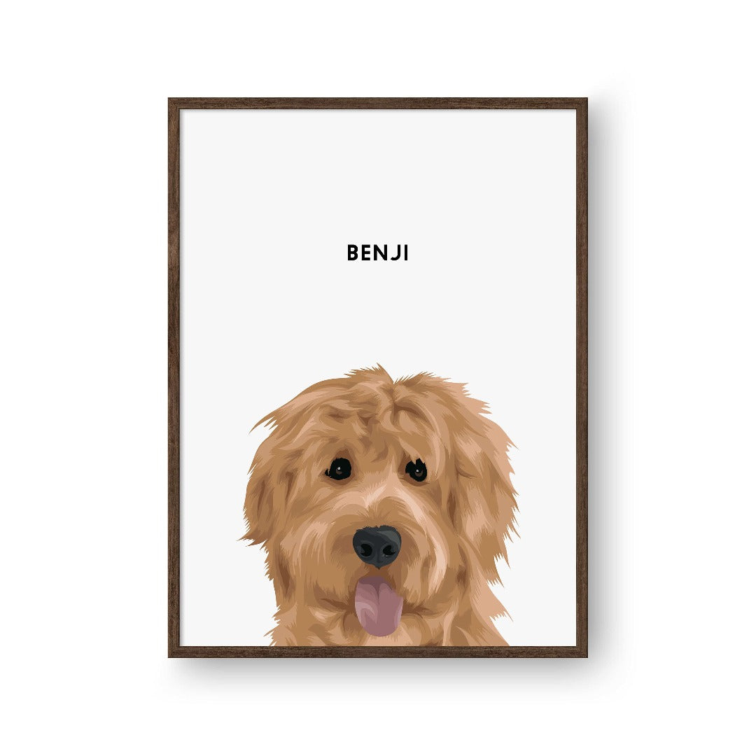 Crown and Paw - Framed Poster Modern Pet Portrait - One Pet 8" x 10" / Walnut / White