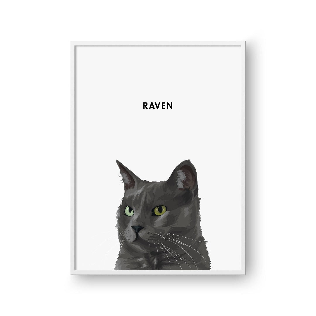 Crown and Paw - Framed Poster Modern Pet Portrait - One Pet