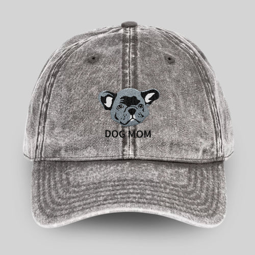 Crown and Paw - Hat Custom Pet Face Vintage Cap Charcoal Grey / Full Color