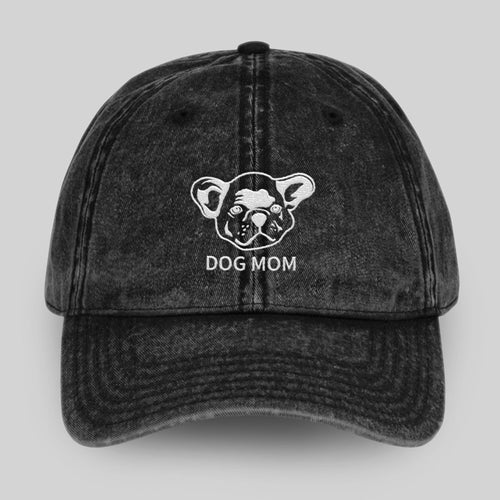 Crown and Paw - Hat Custom Pet Face Vintage Cap Black / Full Color