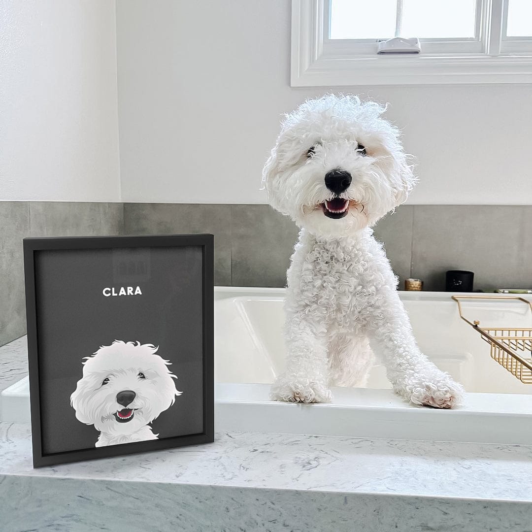Crown and Paw - Framed Poster Modern Pet Portrait - One Pet